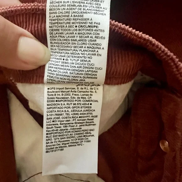 Old Navy Corduroy Pants Extra High Rise Sky-Hi Wide Leg Amber Brick Red Size 6 - Picture 6 of 7